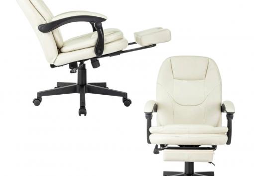 Кресло офисное синхромеханизм (экокожа, бежевое)