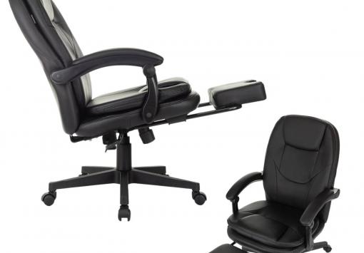Кресло офисное экокожа, черное